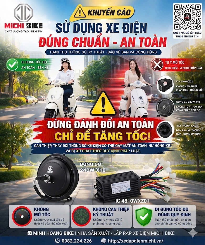 KHUYẾN CÁO SỬ DỤNG XE ĐIỆN ĐÚNG CHUẨN -AN TOÀN